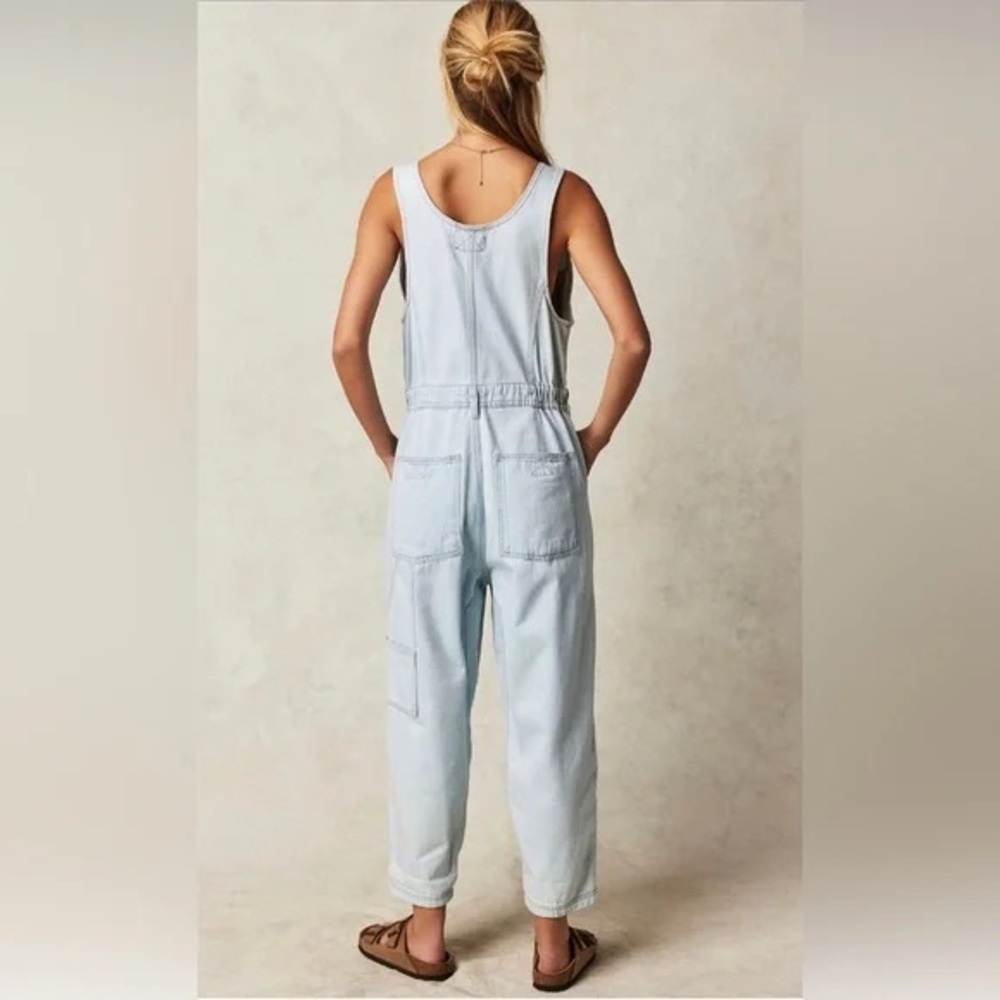Free People Light Blue Denim Utility Jumpsuit - Picture 5 of 8